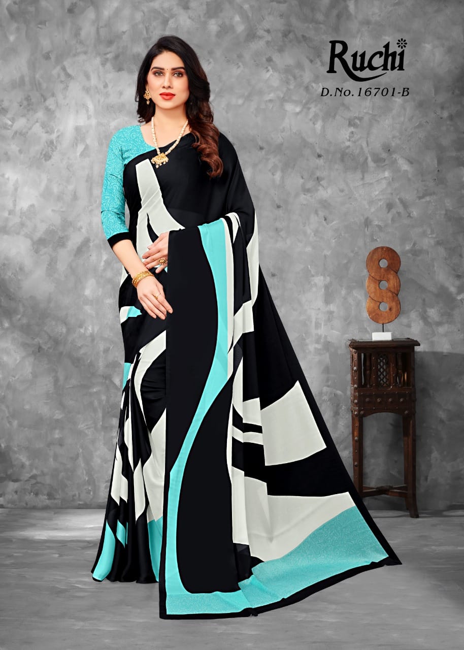 Ruchi Avantika Silk Fancy Regular Wear Printed Georgette Saree Collection